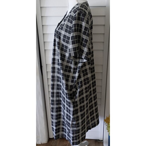 Anthony Richards women's gray & white plaid snap closure housedress pockets L - Picture 6 of 7
